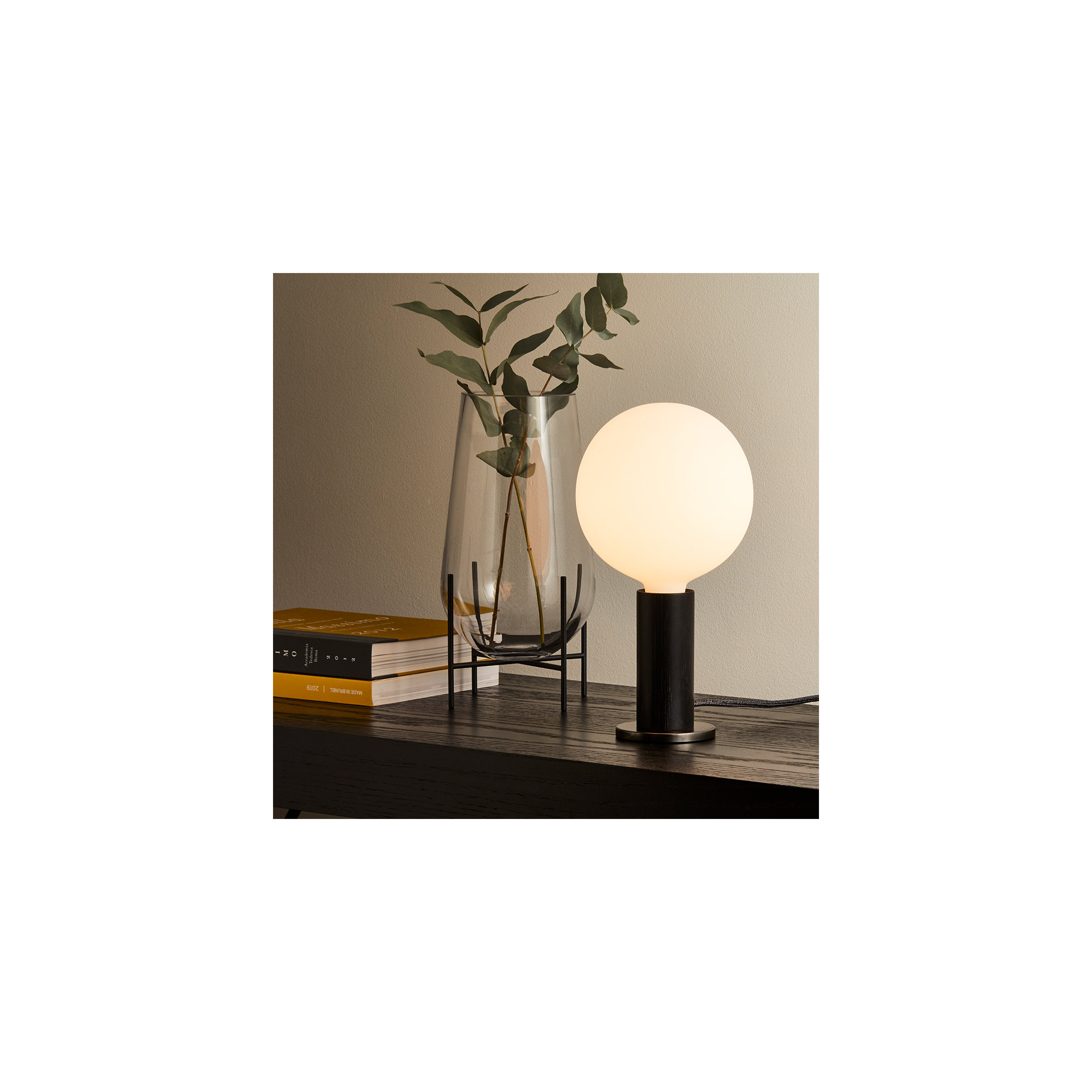 Knuckle Globe Lamp, Blackened Oak