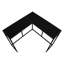 Table de salon - Accent d'angle étroit noir pour la chambre à coucher, vestibule avec plateforme en stratifié et chambre à coucher moderne à structure métallique, fabrication robuste