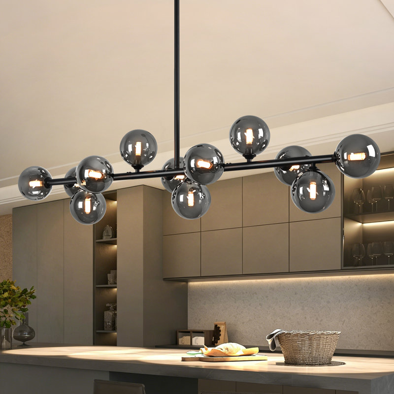 Lustre à 12 lumières à intensité variable avec lustre moderne