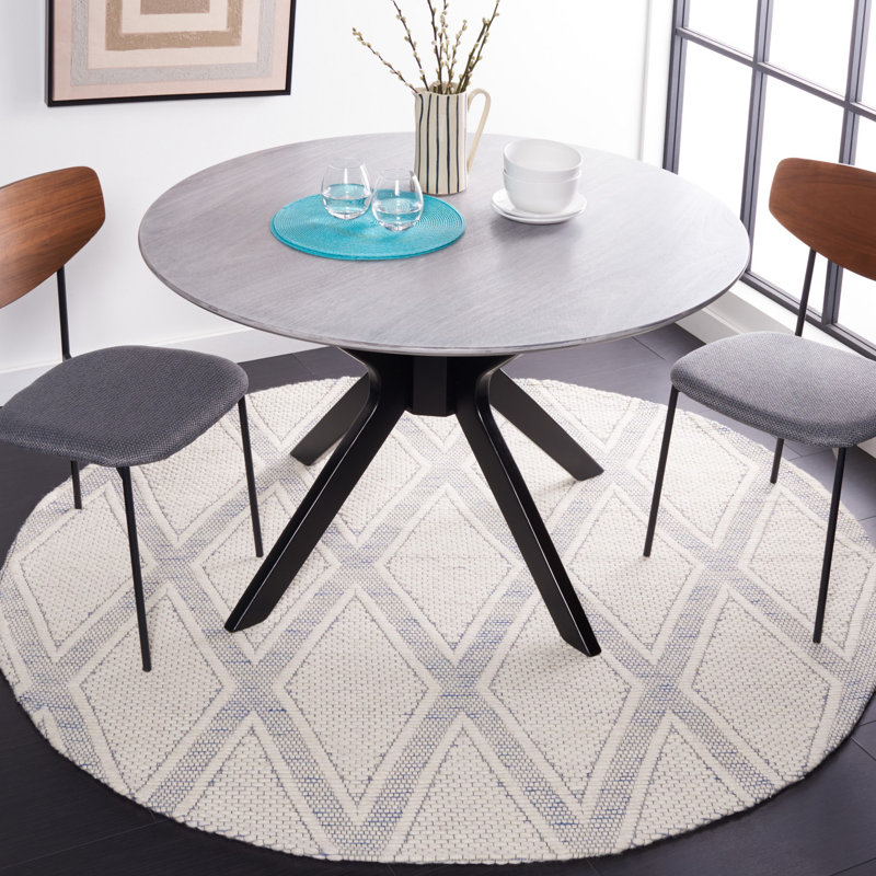 Branislavka Hand Woven Performance Geometric Rug, Round 6'