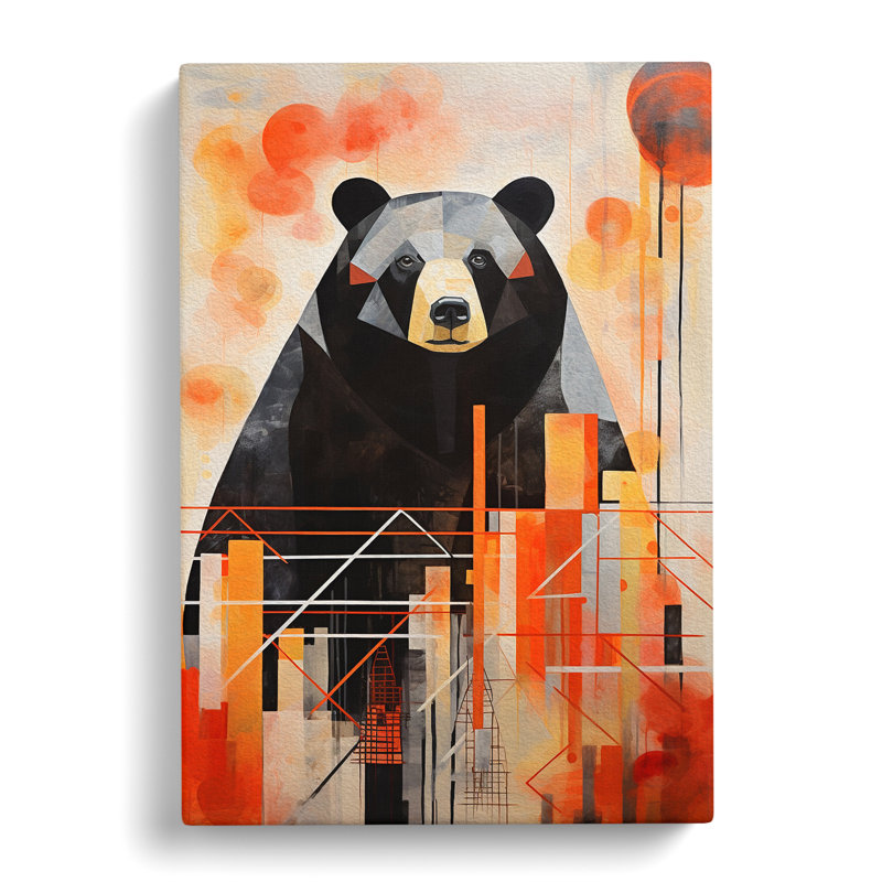 Bear Constructivism - No Frame Art Prints - Wrapped Canvas, 60cm H x 40cm W x 3cm D