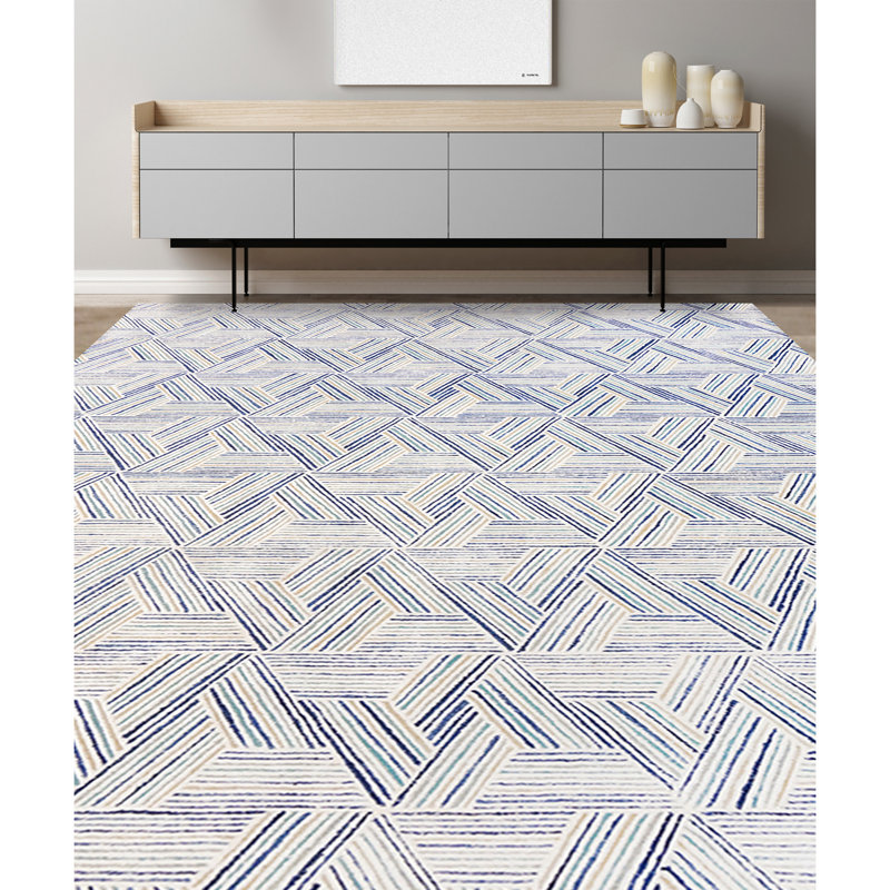Tapis ivoire et multicolore noué à la main de haute qualité, Rectangle 8 pi x 10 pi