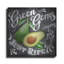 Art mural en métal luxueux «Chalkboard Avocado» par Art Licensing Studio, 24 po x 24 po