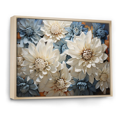 " White And Blue Chrysanthemums Collage "