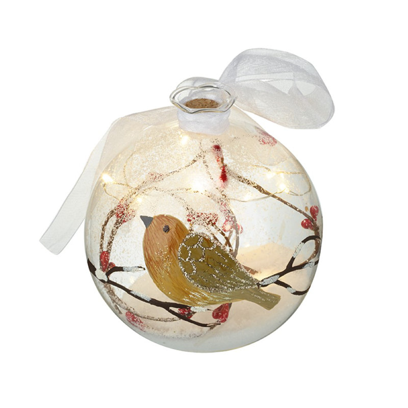 8cm Glass Animals Lighted Bauble