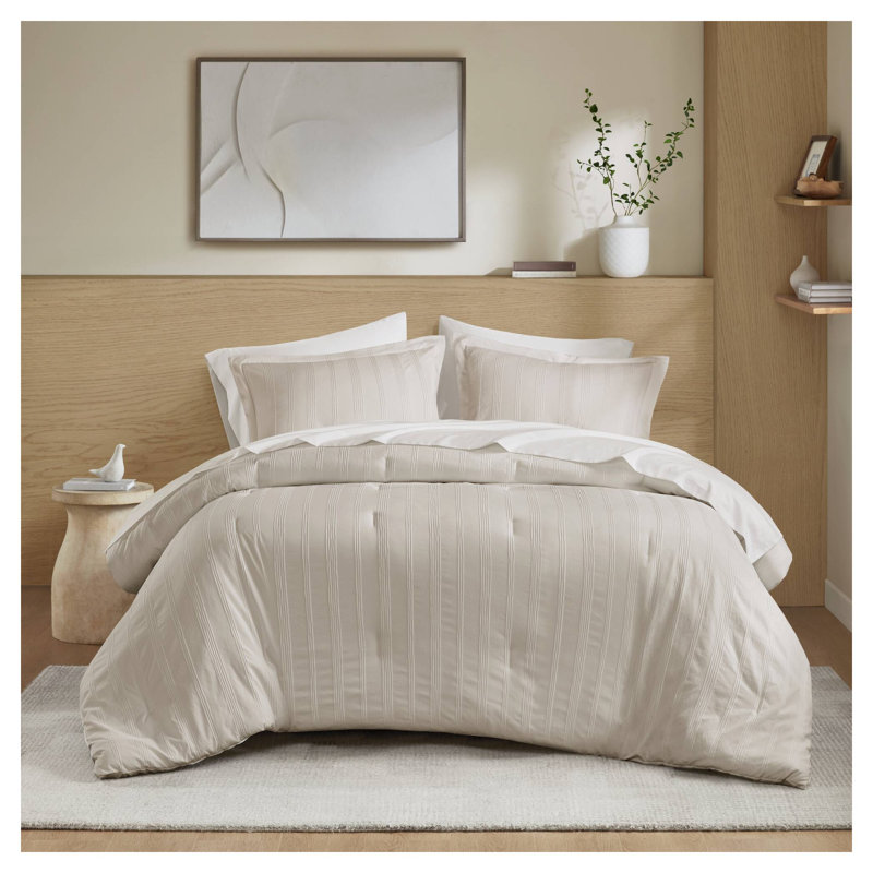 Ensemble d'édredon 7 pièces, Édredon double / grand + 6 pièces supplémentair, Beige