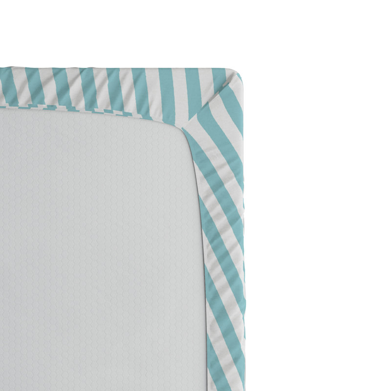 Microfiber Striped Fitted Sheet, Blue Striped 2, Full Fitted Sheet