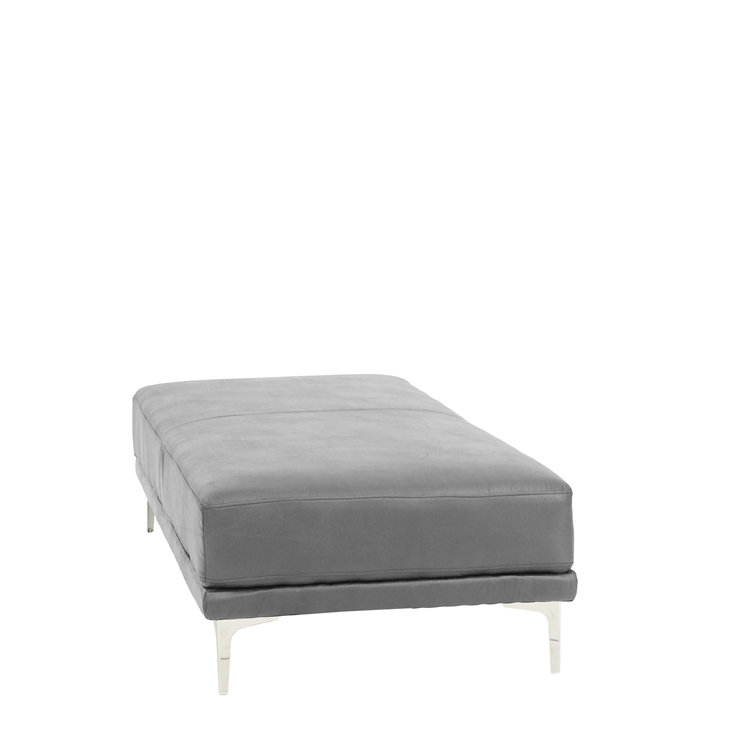 Faux Leather Upholstered Bench, 18"H x 66"W x 33"D , Antique Gray
