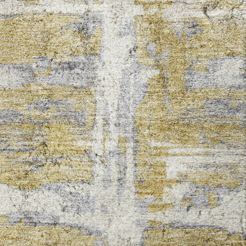 Washable Striped Indoor Rug, Gold, 8' x 10'