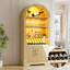 180cm H Freestanding Arch Wine Cabinets with Wine Glass Holder and Wine Rack, Bar Liquor Cabinets with Led Light & Motion Sensor-1656895268