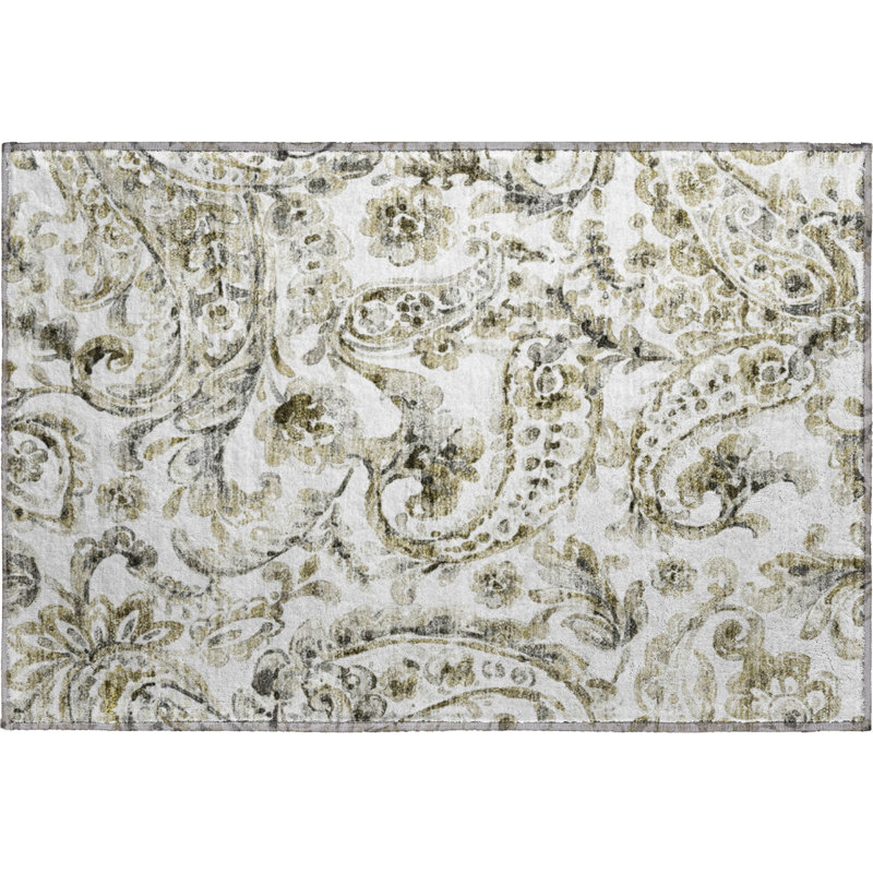 Premium Machine Washable Prisco Brown Rug, Rectangle 1'8" x 2'6"