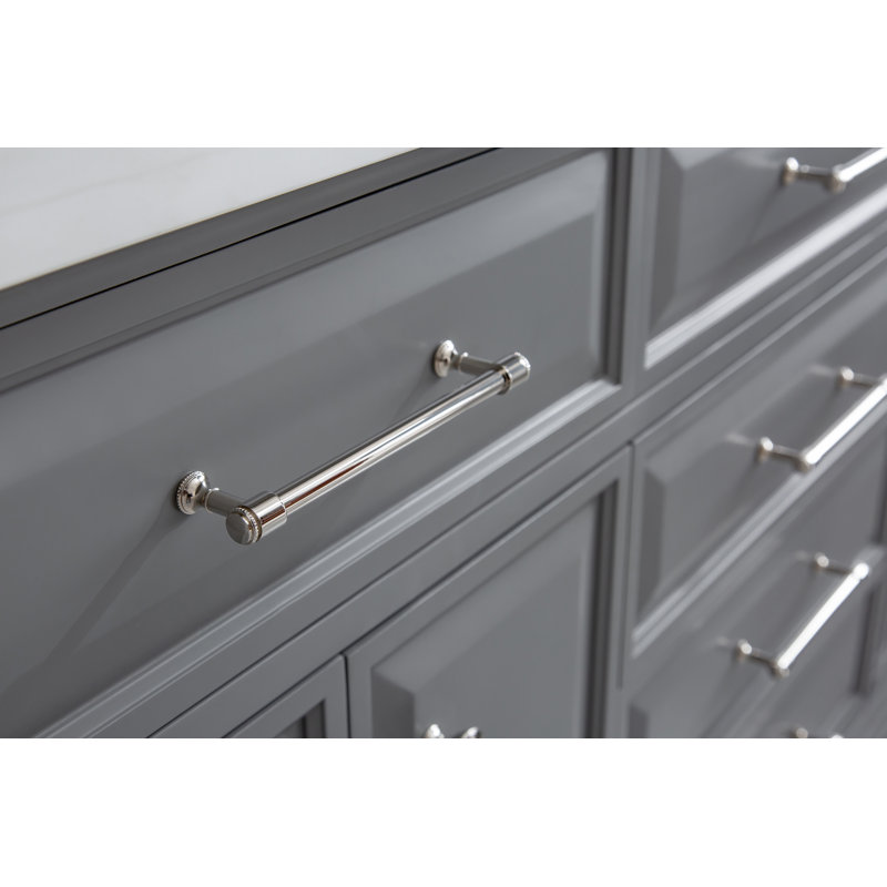 Palace 72'' W Double Vanity, Cashmere Gray, Polished Nickel