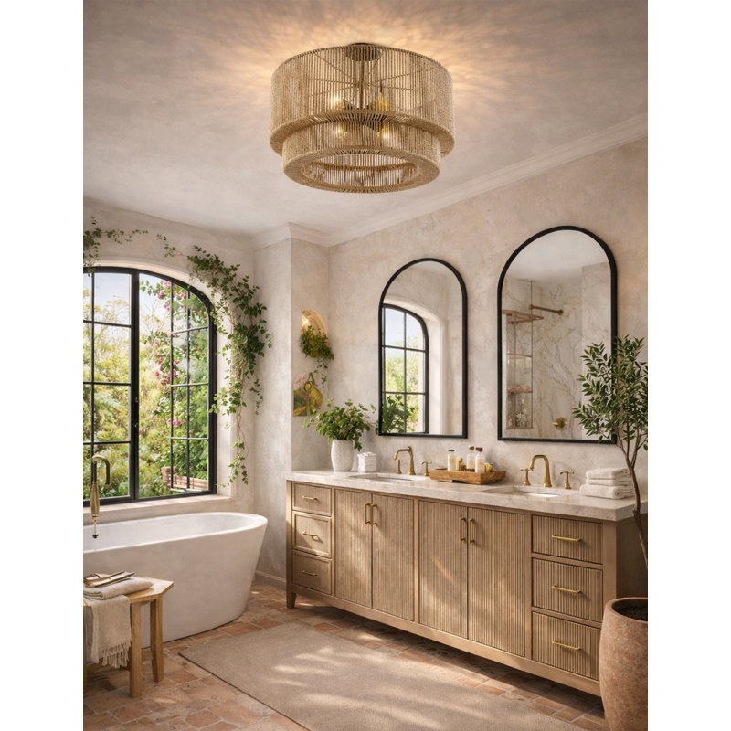 Plafonnier semi-encastré Eco - Milos - 6 lumières - l 24 po x H 14 po, L 24 po x H 14 po