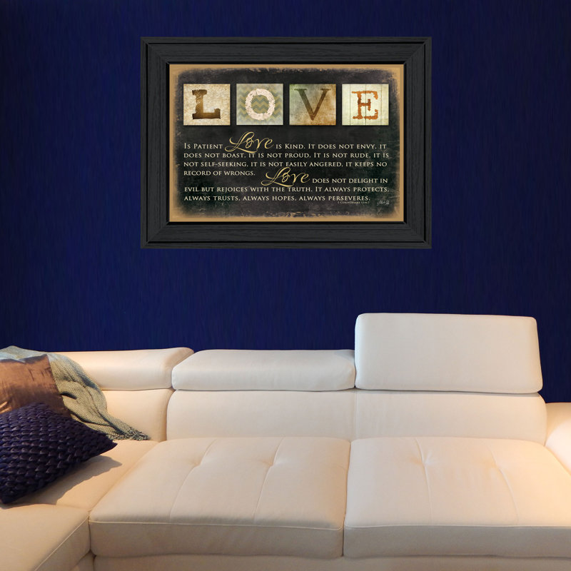 Love 1 - Cadre photo, art textuel, H 20 po x l 26 po x P 2 po