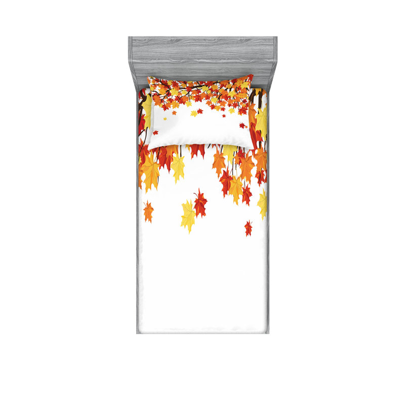Multicolore ensemble de draps et taies décoratives Ambesonne, Ensemble de draps pour lit simple avec deux taies 