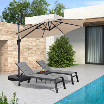 Balvin 120''  Beige Cantilever Umbrella
