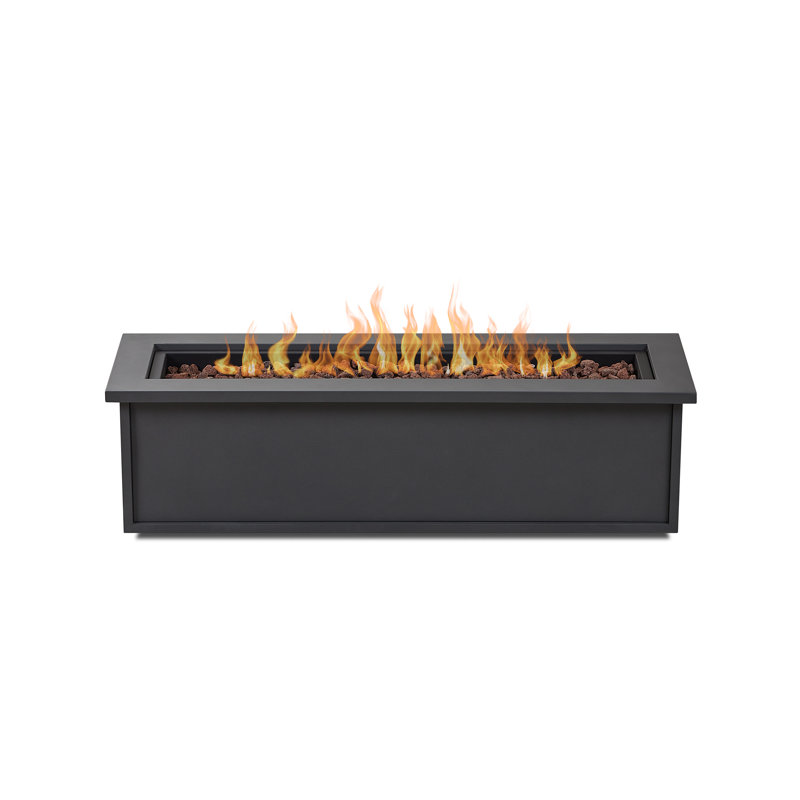Mila 48" Rectangle Steel Propane Outdoor Fire Pit Table by Real Flame