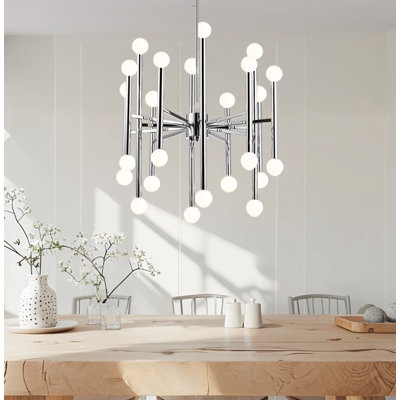 Lustre spoutnik 24 lumières avec finition chromée
