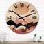 Pleine lune dorée rétro Illustration - horloge murale géométrique moderne surdimensionnée en bois-1827205813