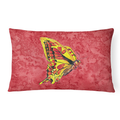 Coussin décoratif rose intérieur/extérieur papillon