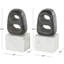 Cole And Grey Marble Cutout Oval Geometric Bookends With White Block Base