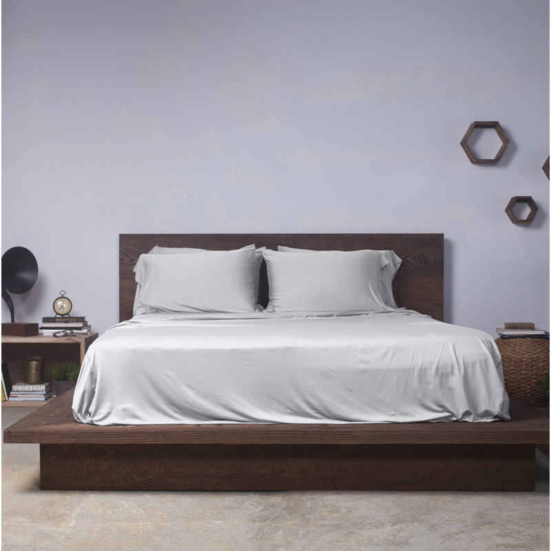  Ensemble de draps de couleur unie, Bleu perle, Ensemble de draps pour lit simple avec un drap-hou
