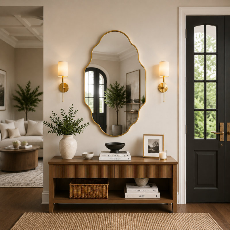 26" x 46" Gold Oval Bathroom Vanity Mirror, Aluminum Frame, 4mm HD Shatterproof Glass, Wall Mounted Vertical & Horizontal