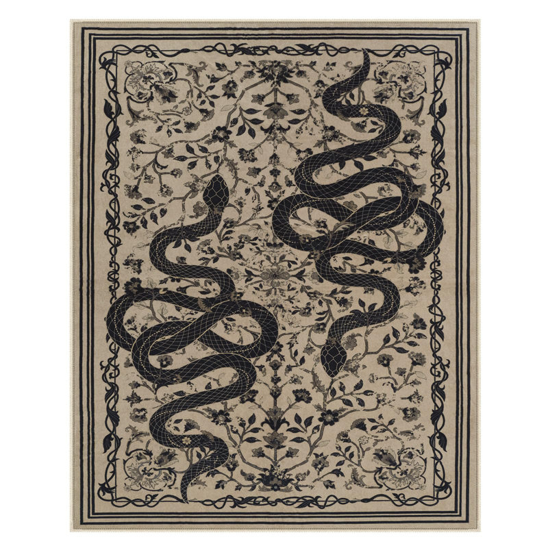 Palos Washable Area Rug Large Snake Living Room Rugs Soft Rug for Bedroom Non-Slip Indoor Carpet, Rectangle 8' x 10'
