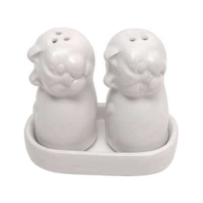Nahun Handmade Bright Felines Ceramic Salt and Pepper Shaker Set