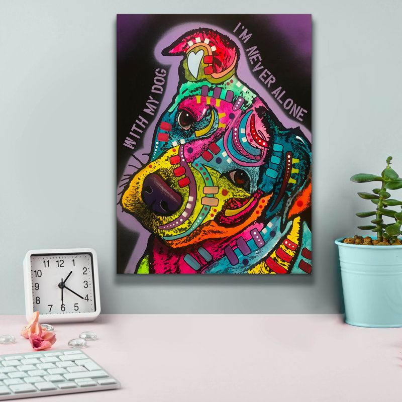 «With My Dog» par Dean Russo Studios, art mural sur toile, H 16 po x l 12 po