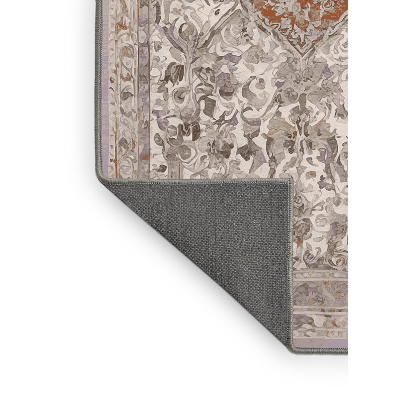 Tapis gris soyeux et moelleux, Rectangulaire 3 pi x 5 pi