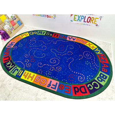 Tapis KidCarpet Alpha Dots Circle Time ABC, Alphabet Nursery | Tapis éducatif pour enfants | Tapis de jeu pour enfants, école