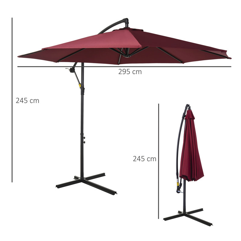 Bryahna 295cm Cantilever Parasol, Red