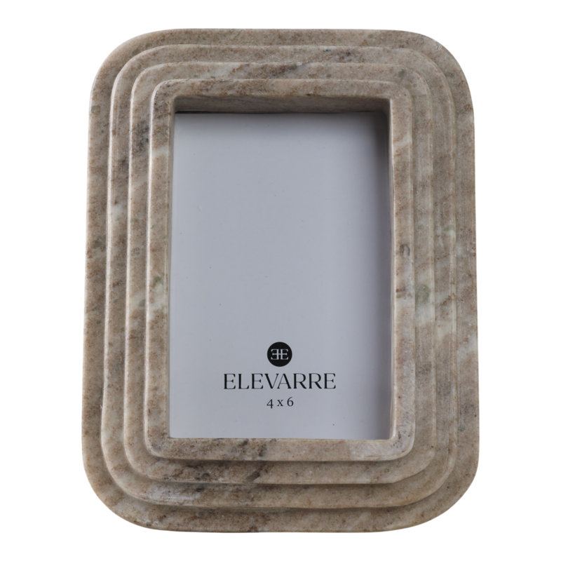 Sagebrook Home 5X7 Duval Marble Photo Frame, 4" x 6"