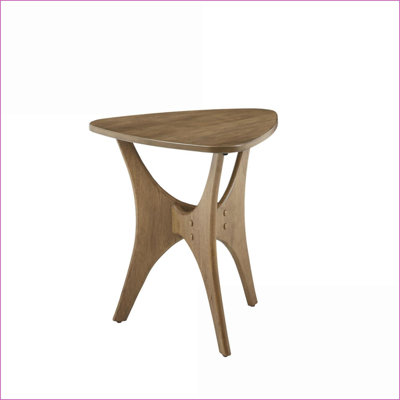 Table basse Mid-Century moderne en orme naturel, facile à assembler avec les outils inclus