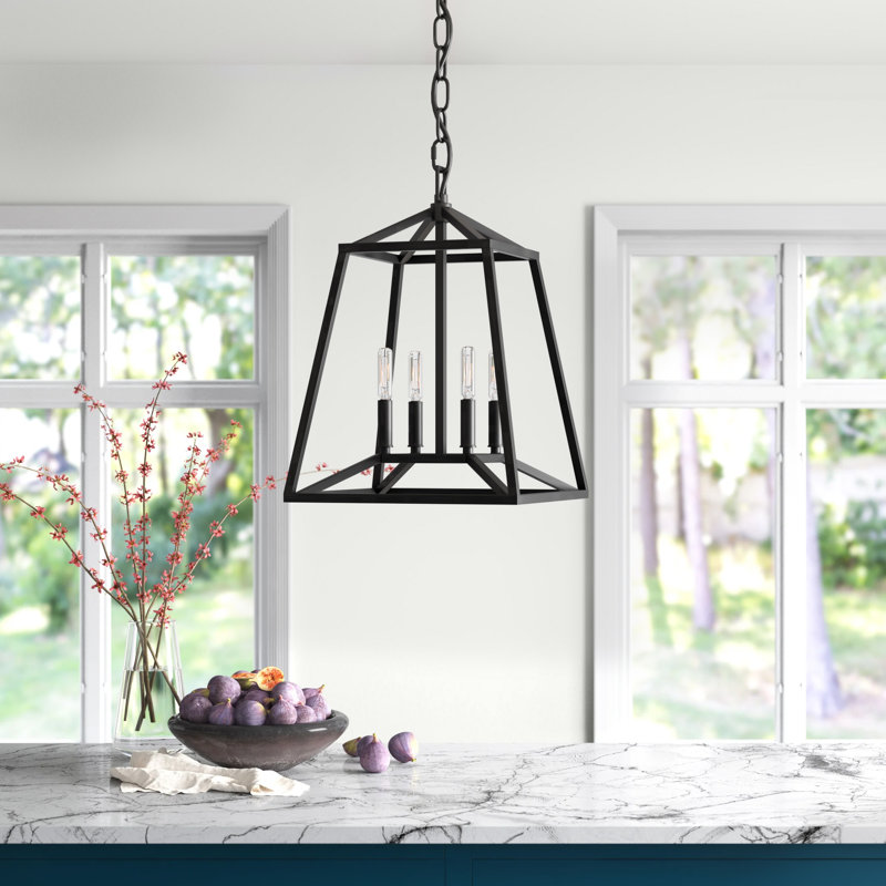 Light Lantern Geometric Pendant, 4 Lights