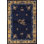 Blue 1920s Floral Medallion Wool Rectangle Antique Hand Knotted Pile Rug
