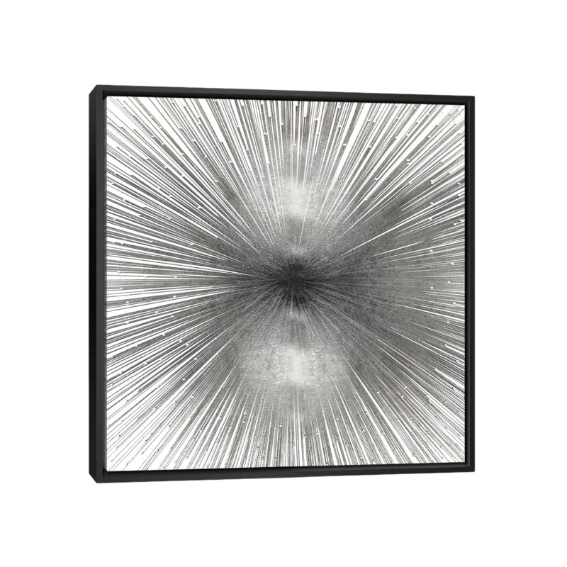 Radiant Silver, impression sur toile tendue, H 18 po x l 18 po x p 1,5 po, Toile avec cadre flottant noir, Pas de tapis