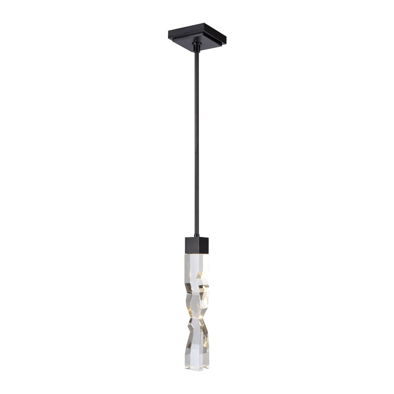 Mamadim 1 - Light LED Single Pendant, 63.25" H x 2" W x 2" D, Satin Brushed Black