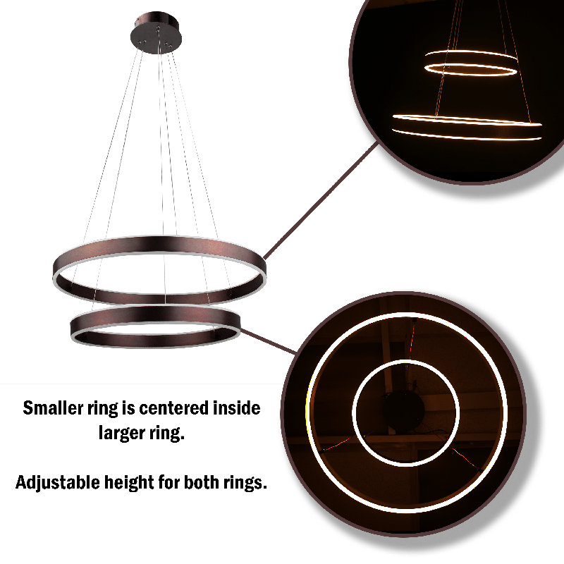 Krithik 2 - Light Coffee Brown LED Unique/Statement Pendant