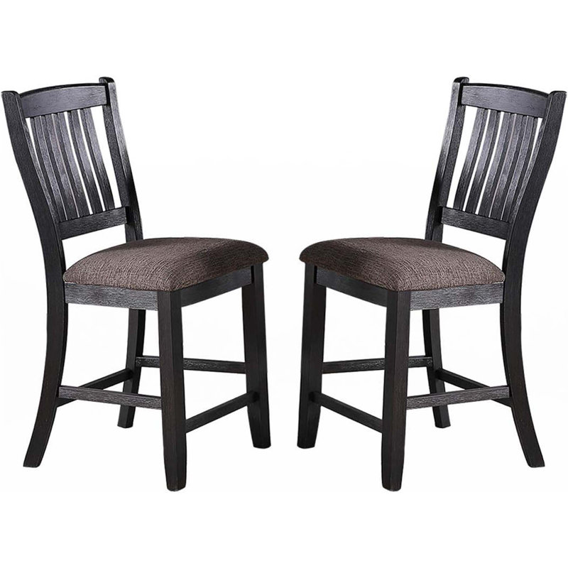 Ensemble de chaises de salle à manger à hauteur de comptoir 2 pièces, Café, Café noir