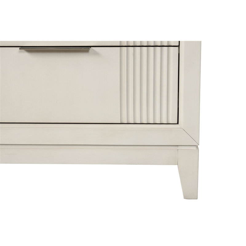 Commode blanche antique avec miroir