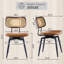 Modern Swivel Faux Leather Dining Chairs With Rattan Back-117542736-118783026