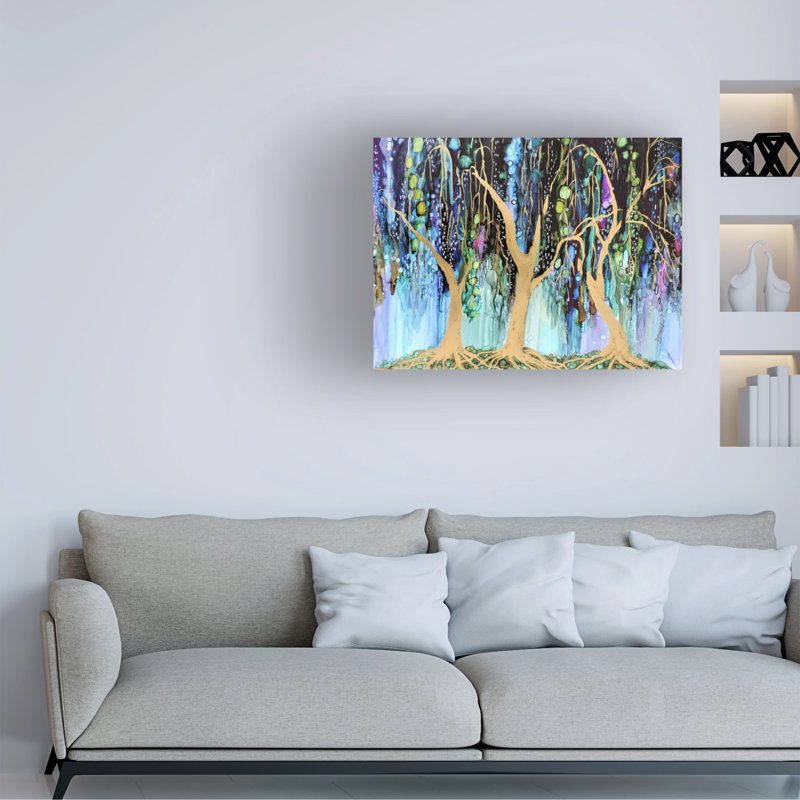 Art sur toile "Pour Consoler Nos Saules" par Sylvie Demers, H 14 po x l 19 po x P 2 po