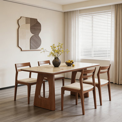 Ensembles de tables en fritté et structure en bois massif