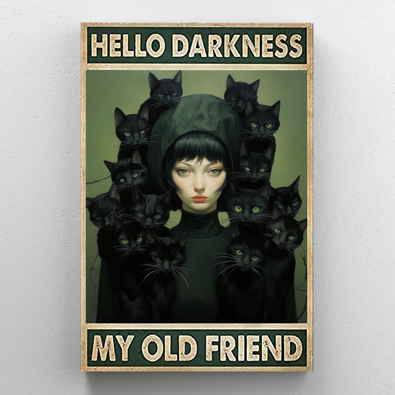 Black Cat My Old Friend, H 36 po x l 24 po