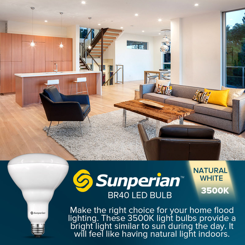 13 Watt (85 Watt Equivalent), BR40 LED, Dimmable Light Bulb, E26/Medium (Standard) Base, 3500 K