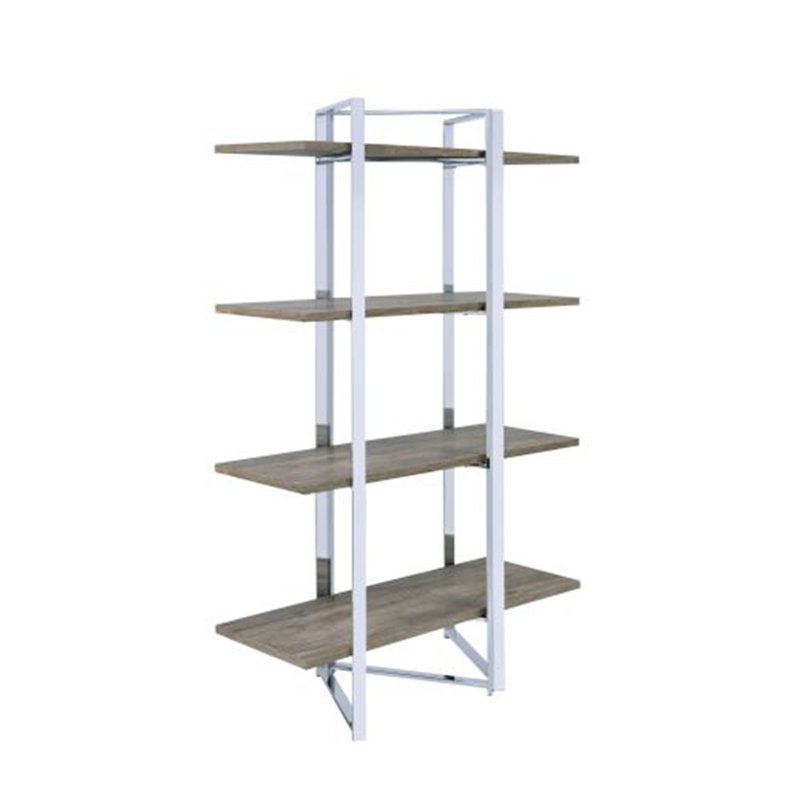 Chrome Silver Finish Bookshelf