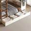 Lit superposé double en bois massif avec tiroirs de rangement, tablettes et crochets, sans sommier, beige et naturel