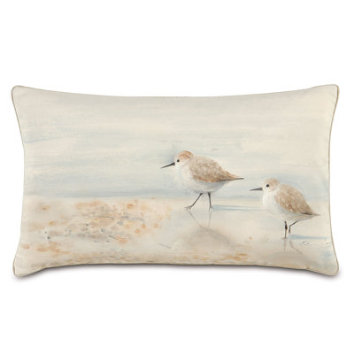 Nautical Embroidered Cotton Throw Pillow